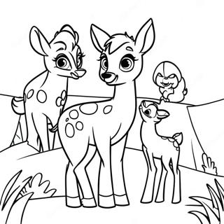 Page À Colorier De Bambi Avec Des Amis 2981-2399