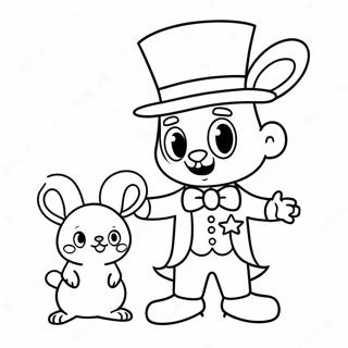 Funny Magician With Rabbit Coloring Page 29895-23625