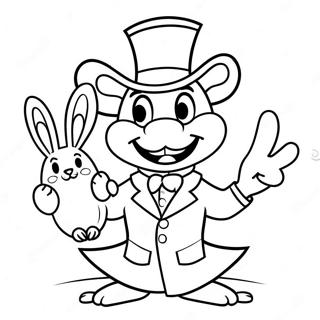 Funny Magician With Rabbit Coloring Page 29895-23627