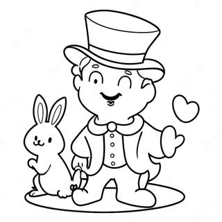 Funny Magician With Rabbit Coloring Page 29895-23628