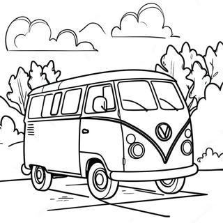 Colorful Van On A Road Coloring Page 29915-23649