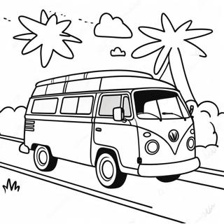 Colorful Van On A Road Coloring Page 29915-23650