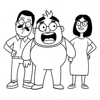 Grappige Bob's Burgers Personages Kleurplaat 2991-2401