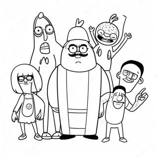 Grappige Bob's Burgers Personages Kleurplaat 2991-2402