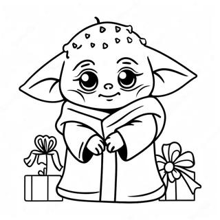 Baby Yoda Christmas Coloring Pages