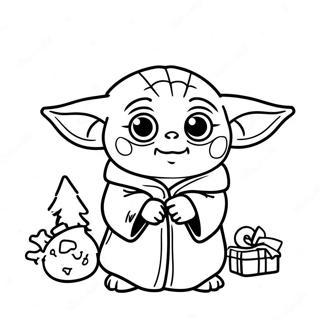 Baby Yoda Juletræ Farvelægningsside 29944-23682