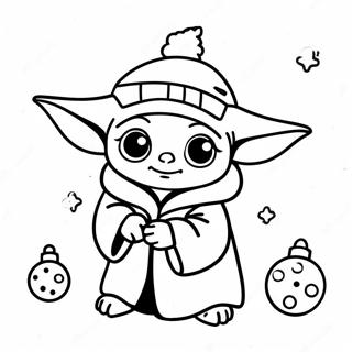 Baby Yoda Juletræ Farvelægningsside 29944-23683