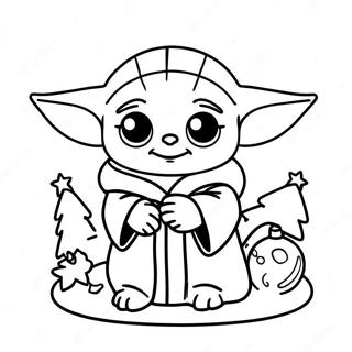 Baby Yoda Juletræ Farvelægningsside 29944-23684