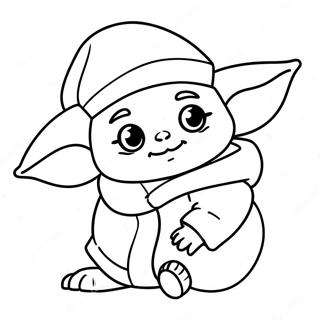 Baby Yoda Christmas Coloring Pages