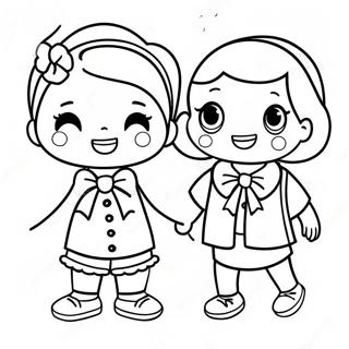 Cute Preppy Characters Coloring Page 29975-23694