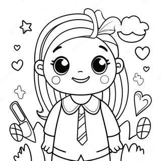 Cute Preppy Characters Coloring Page 29975-23696