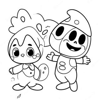 Cocomelon Characters In Spooky Costumes Coloring Page 29995-23708