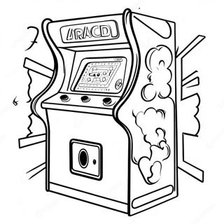 80s Retro Arcade Coloring Page 3000-2385