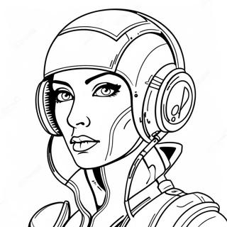 Futuristic Cyberpunk Character Coloring Page 30025-23739