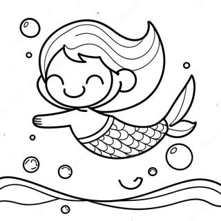 Boy Mermaid Swimming In The Ocean Coloring Page 30114-23797