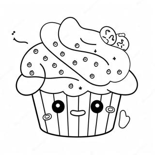 Cute Muffin With Sprinkles Coloring Page 30125-23821