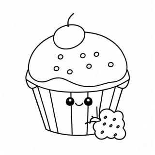 Cute Muffin With Sprinkles Coloring Page 30125-23824