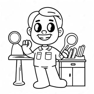 Friendly Dentist With Tools Coloring Page 30155-23853