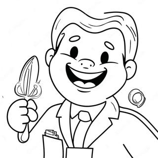 Friendly Dentist With Tools Coloring Page 30155-23855