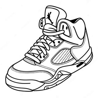 Jordan 5 Sneaker Outline Coloring Page 30164-23835