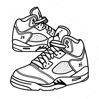 Jordan 5 Sneaker Outline Coloring Page 30164-23836