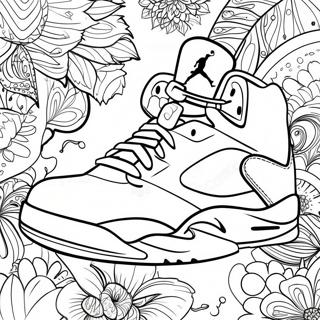 Colorful Jordan 5 Sneaker Design Coloring Page 30165-23841