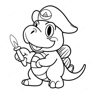 Page À Colorier De Lemmy Koopa Avec Une Baguette Colorée 30185-23858