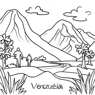 Buntes Venezuela Landschafts-Ausmalbild 30205-23869