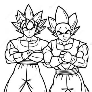 Goku Ve Vegeta Aksiyon Pozu Boyama Sayfası 30254-23905