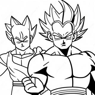 Goku En Vegeta Actie Pose Kleurplaat 30254-23906