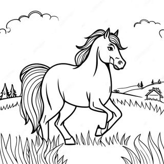 Majestic Horse In A Meadow Coloring Page 30295-23950