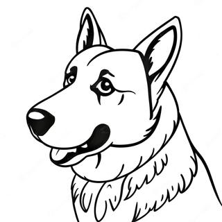 Realistic German Shepherd Portrait Coloring Page 30334-23977