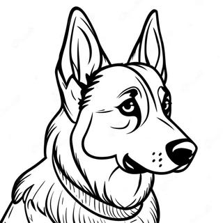 Realistic German Shepherd Portrait Coloring Page 30334-23978