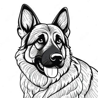 Realistic German Shepherd Portrait Coloring Page 30334-23979