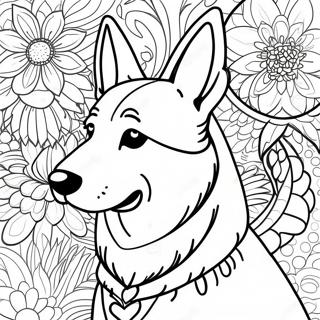 Realistic German Shepherd Portrait Coloring Page 30334-23980