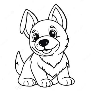 Playful German Shepherd Puppy Coloring Page 30335-23974