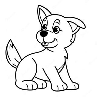 Playful German Shepherd Puppy Coloring Page 30335-23975