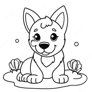 Playful German Shepherd Puppy Coloring Page 30335-23976