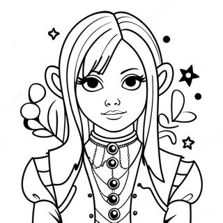 Gothic Emo Character Coloring Page 3041-2429