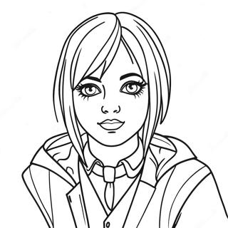 Gothic Emo Character Coloring Page 3041-2430