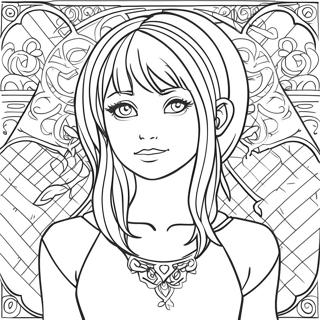 Gothic Emo Character Coloring Page 3041-2431