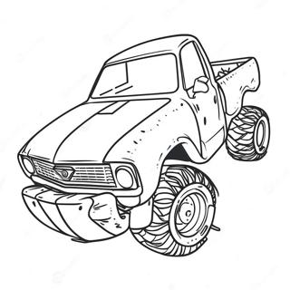 Demolition Derby Car Outline Coloring Pages