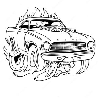 Flaming Demolition Derby Car Coloring Page 30505-24123