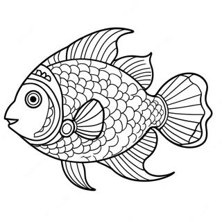 Colorful Tropical Fish Coloring Page 3051-2433