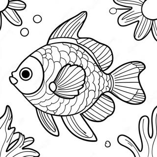 Colorful Tropical Fish Coloring Page 3051-2434