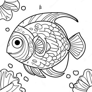 Colorful Tropical Fish Coloring Page 3051-2435