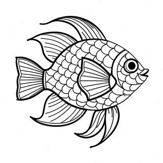 Colorful Tropical Fish Coloring Page 3051-2436