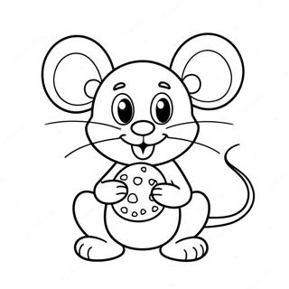 Cheerful Mouse With A Cookie Coloring Page 3061-2449