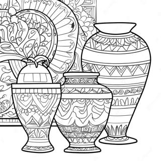 Colorful Pottery Designs Coloring Page 30625-24225