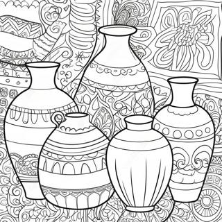 Colorful Pottery Designs Coloring Page 30625-24227